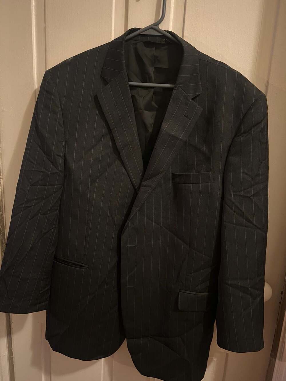 Jos. A. Bank Traveler's Collection Pinstripe Blazer Jacket Black